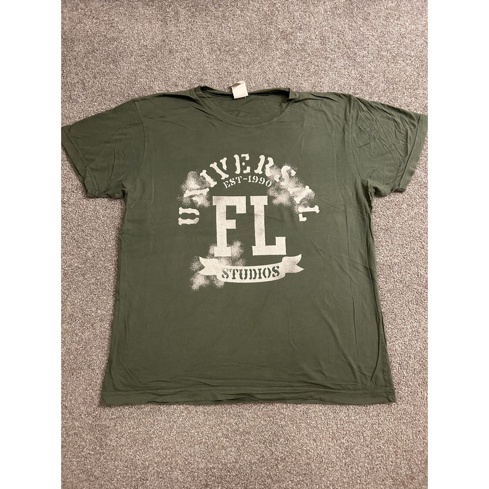 Universal Studios Florida T-Shirt Mens Large Green Excellent Distressed Graphic